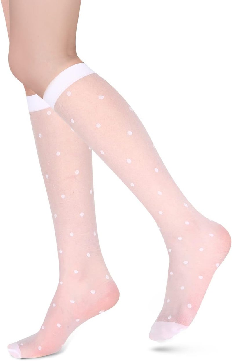 Benefeet Sox Womens Lace Knee High Socks Girls Sheer Mesh Knee High Stockings Cute Fishnet Lolita Calf Sock - Image 1